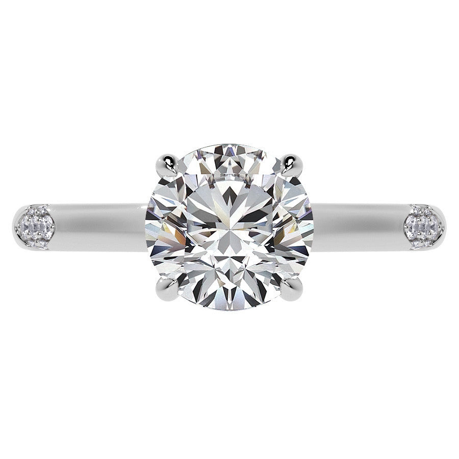 4-Prong Round Brilliant Moissanite Cathedral Lace Engagement Ring