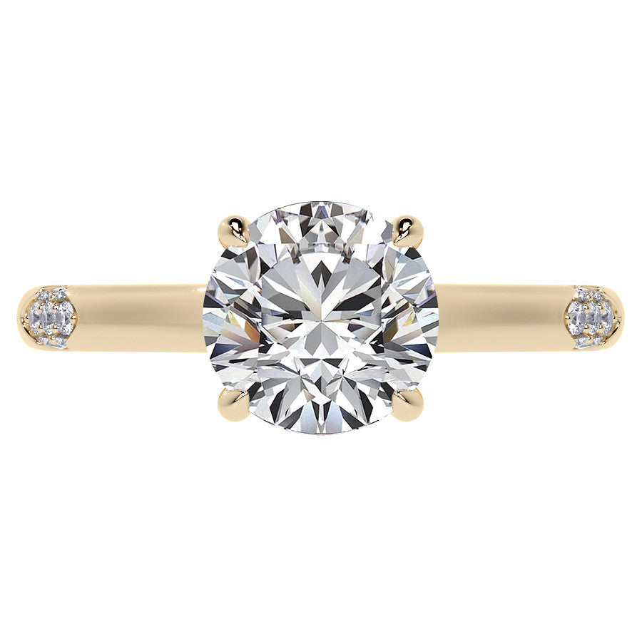4-Prong Round Brilliant Moissanite Cathedral Lace Engagement Ring