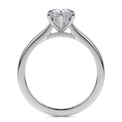 Pear Cathedral Moissanite Engagement Ring with Hidden Halo