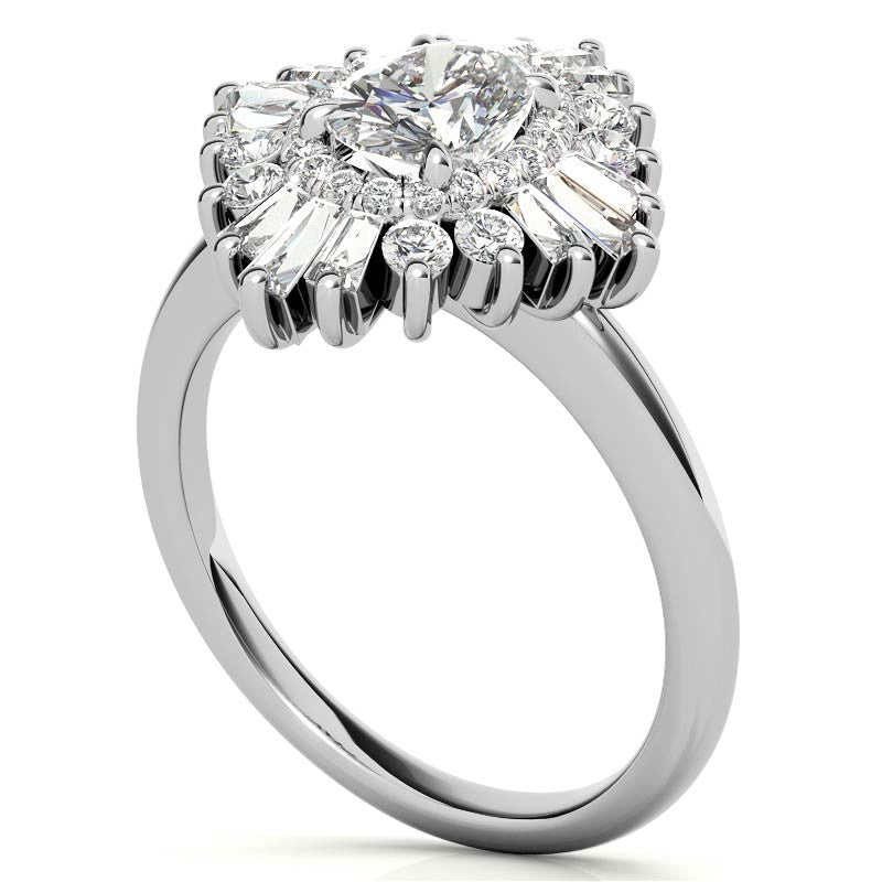 Art Deco Oval Moissanite Engagement Ring