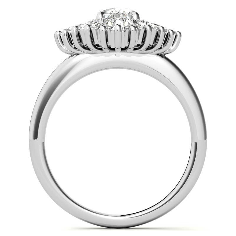 Art Deco Oval Moissanite Engagement Ring