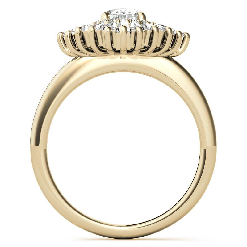 Art Deco Oval Moissanite Engagement Ring