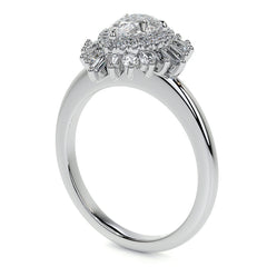Art Deco Pear Moissanite Engagement Ring