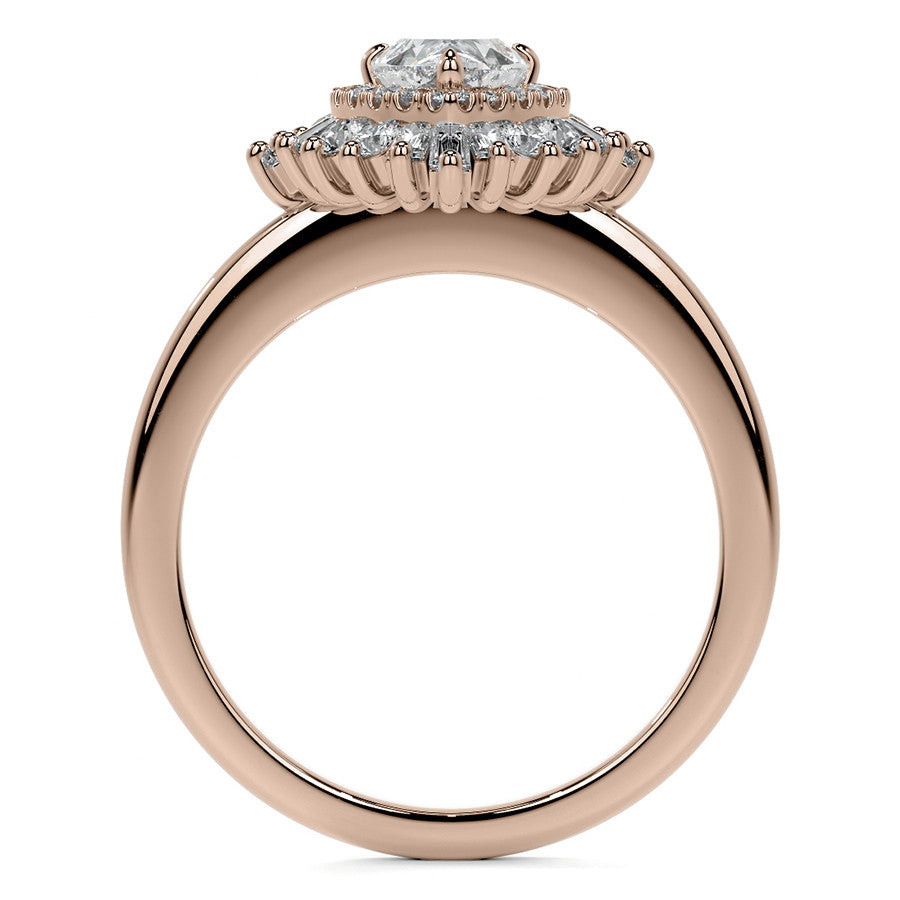 Art Deco Pear Moissanite Engagement Ring