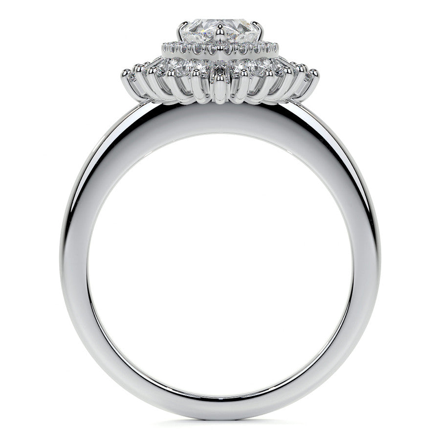 Art Deco Pear Moissanite Engagement Ring