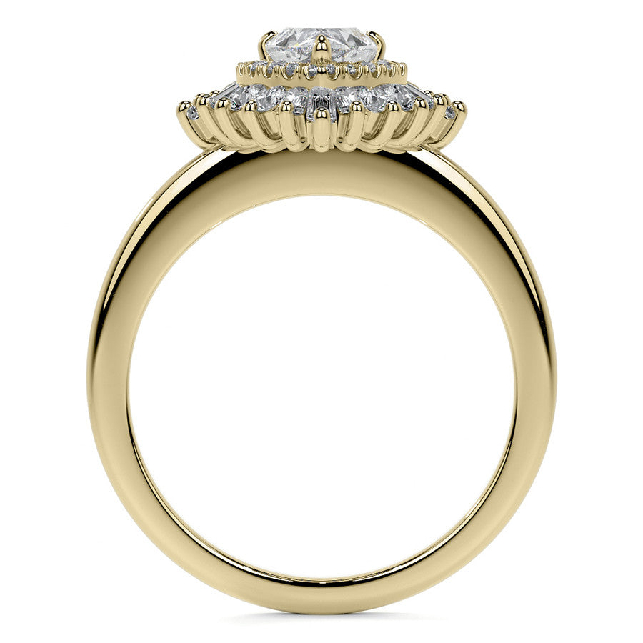 Art Deco Pear Moissanite Engagement Ring