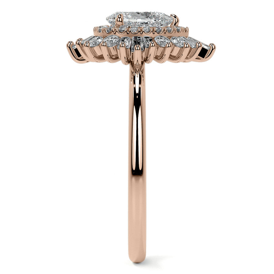 Art Deco Pear Moissanite Engagement Ring