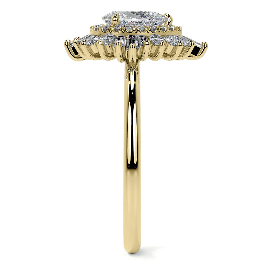 Art Deco Pear Moissanite Engagement Ring