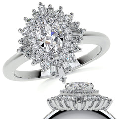 Art Deco Pear Moissanite Engagement Ring