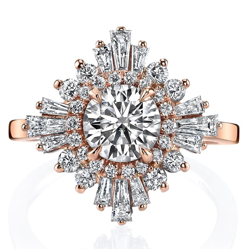 Art Deco Round Moissanite Engagement Ring