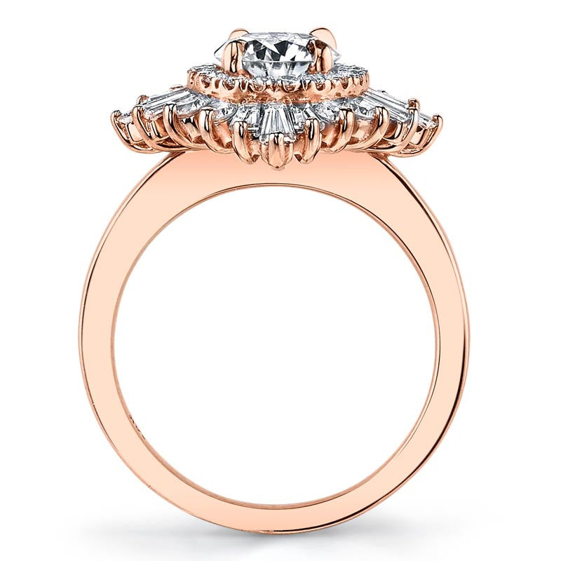 Art Deco Round Moissanite Engagement Ring