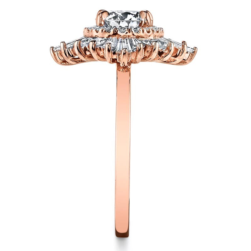 Art Deco Round Moissanite Engagement Ring