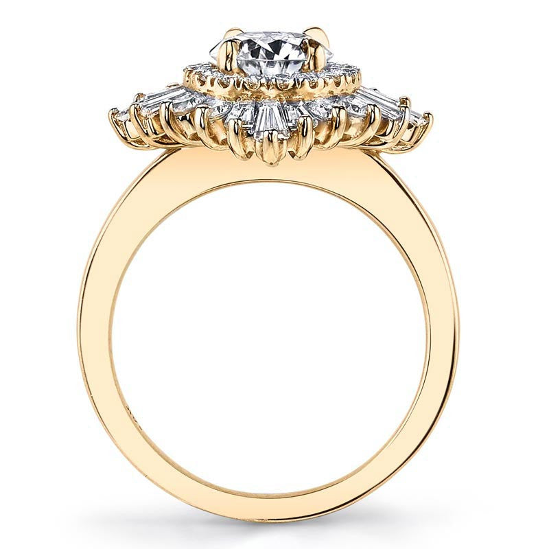 Art Deco Round Moissanite Engagement Ring