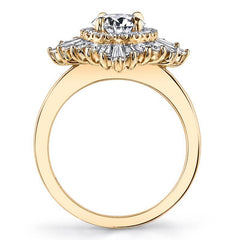 Art Deco Round Moissanite Engagement Ring