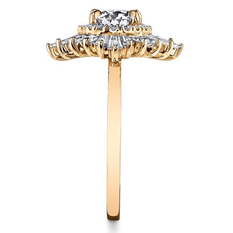 Art Deco Round Moissanite Engagement Ring