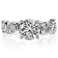 Floral Scroll Moissanite Engagement Ring