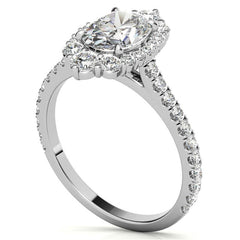 Oval Moissanite Graduated Halo Engagement Ring