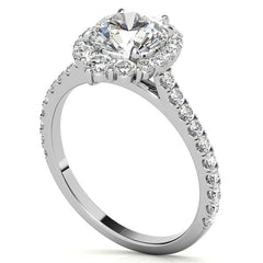Round Brilliant Moissanite Graduated Halo Engagement Ring