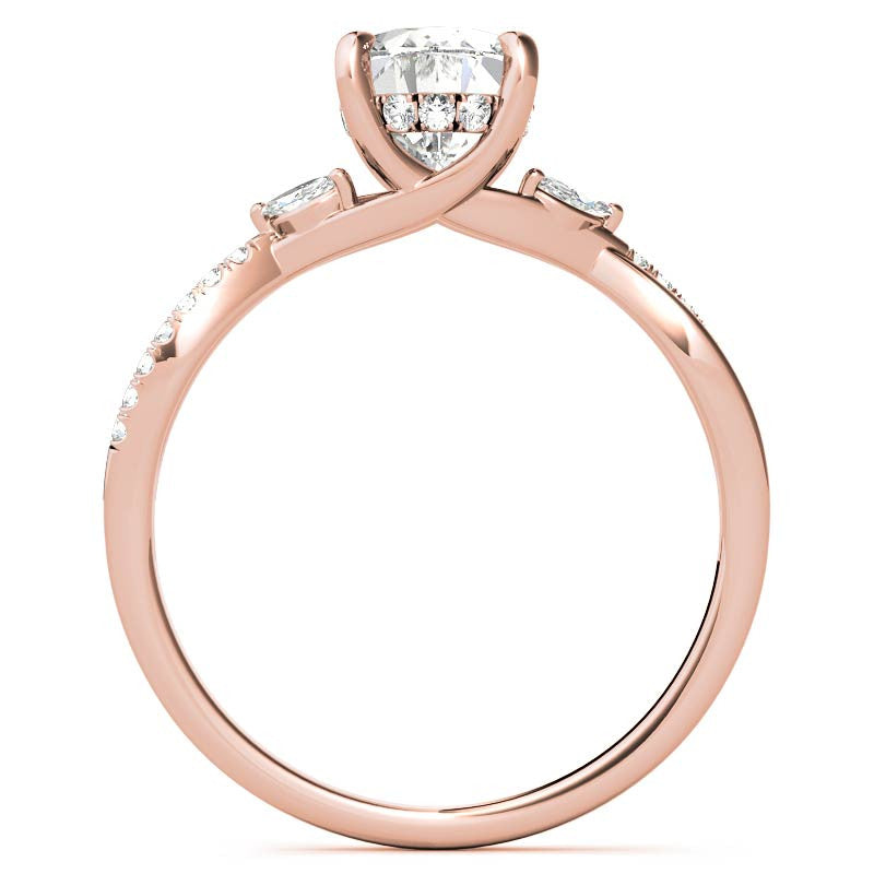 Split Shank Marquise and Oval Moissanite Engagement Ring