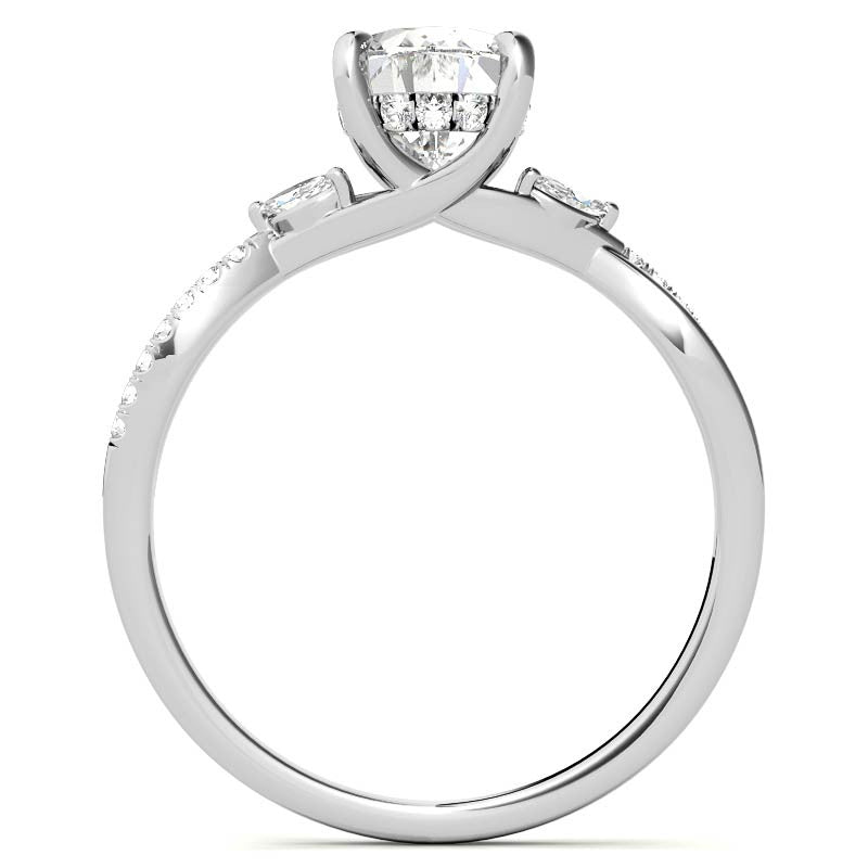 Split Shank Marquise and Oval Moissanite Engagement Ring