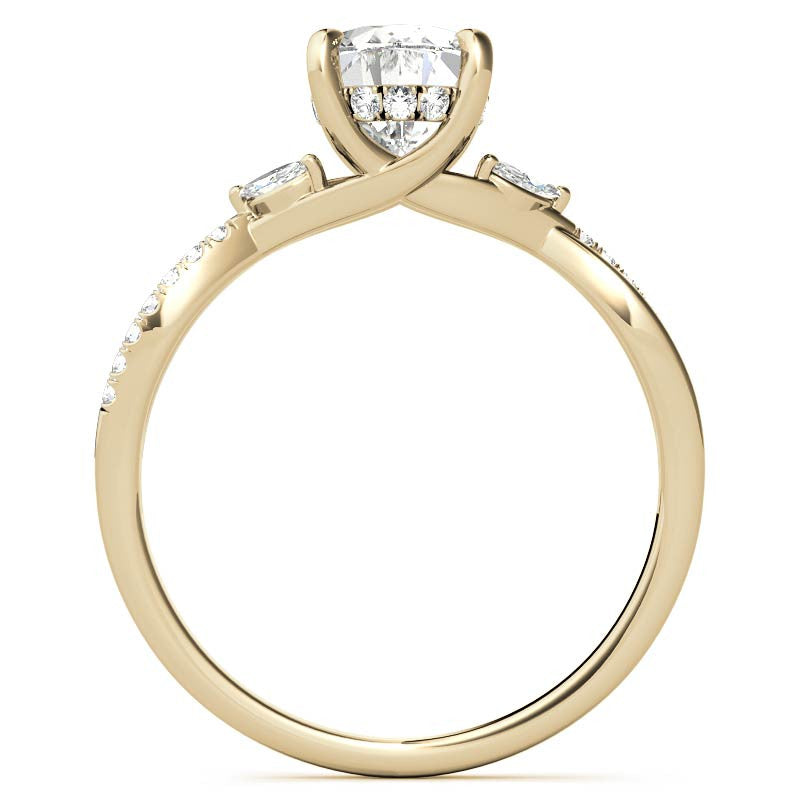 Split Shank Marquise and Oval Moissanite Engagement Ring