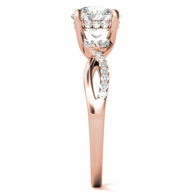 Split Shank Marquise and Round Brilliant Moissanite Engagement Ring