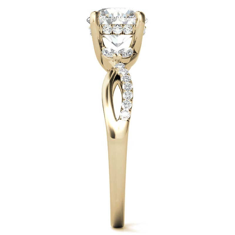 Split Shank Marquise and Round Brilliant Moissanite Engagement Ring