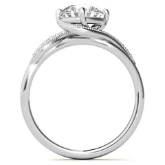 Bypass Milgrain Round Brilliant Moissanite Engagement Ring