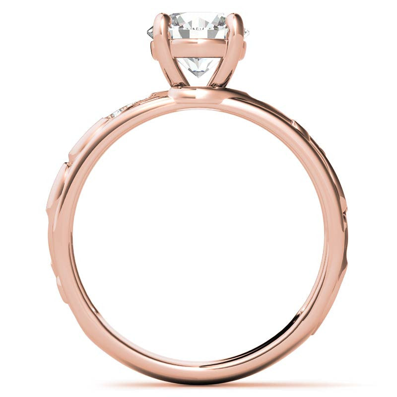 Filigree Scroll Round Brilliant Moissanite Engagement Ring
