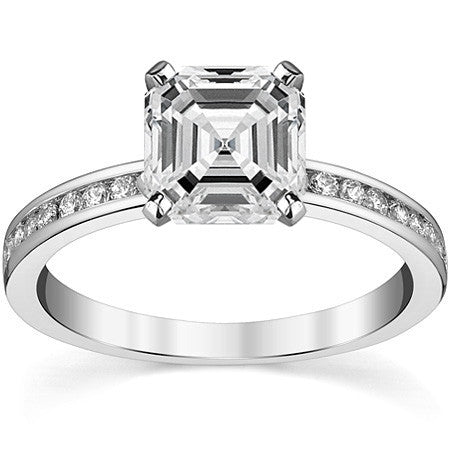 Moissanite Engagement Ring, 0.27ct Channel Set