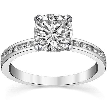 Moissanite Engagement Ring, 0.27ct Channel Set