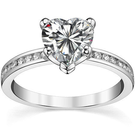 Moissanite Engagement Ring, 0.27ct Channel Set