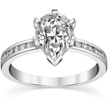 Moissanite Engagement Ring, 0.27ct Channel Set