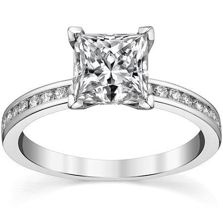 Moissanite Engagement Ring, 0.27ct Channel Set