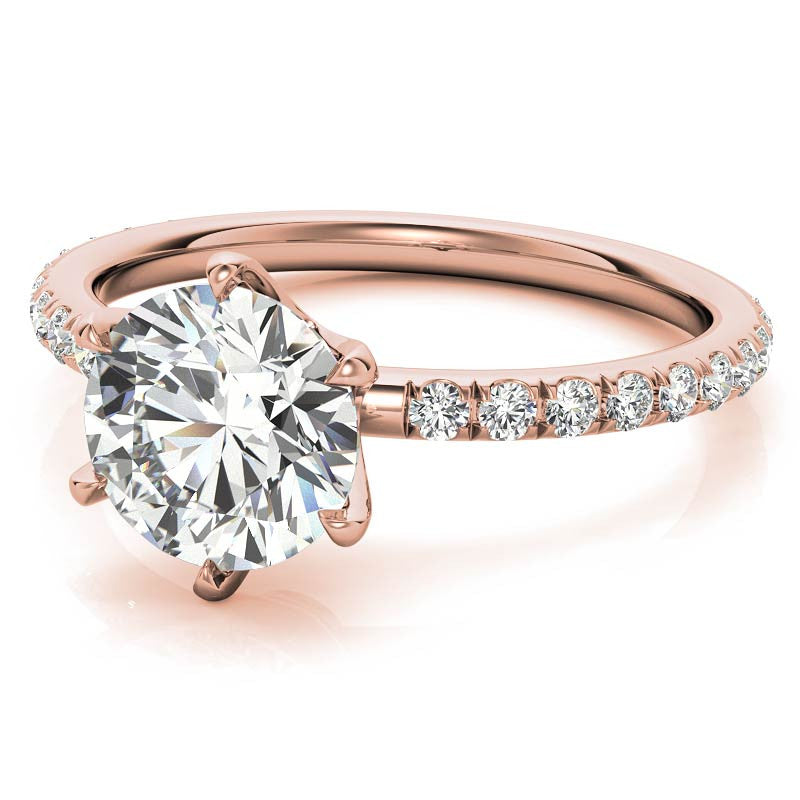 Petite Round Brilliant Moissanite Engagement Ring