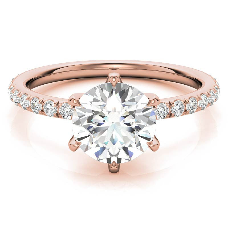 Petite Round Brilliant Moissanite Engagement Ring