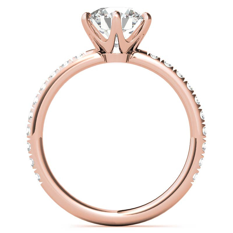 Petite Round Brilliant Moissanite Engagement Ring