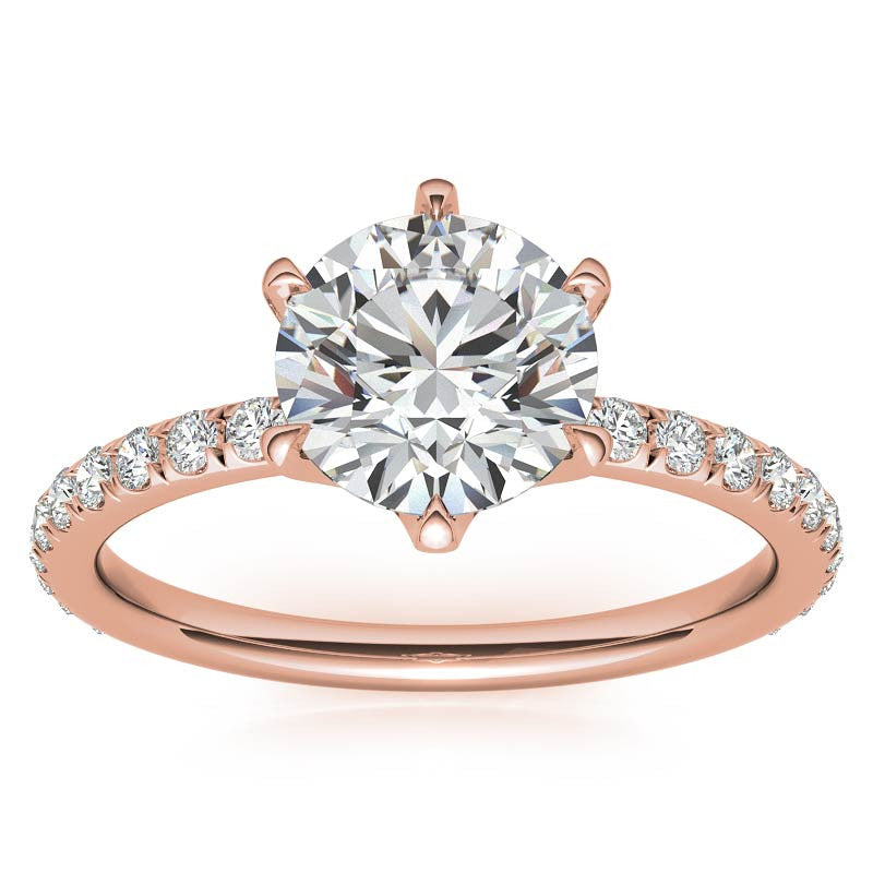Petite Round Brilliant Moissanite Engagement Ring