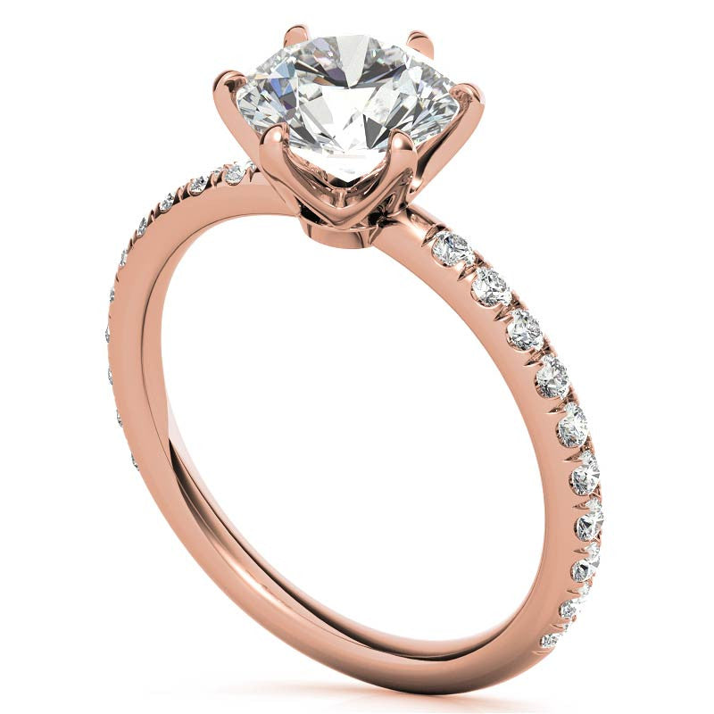 Petite Round Brilliant Moissanite Engagement Ring