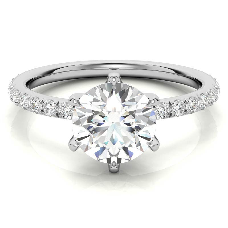 Petite Round Brilliant Moissanite Engagement Ring