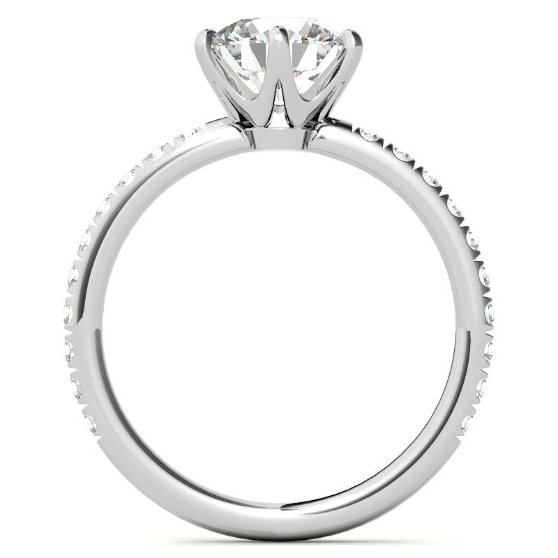 Petite Round Brilliant Moissanite Engagement Ring