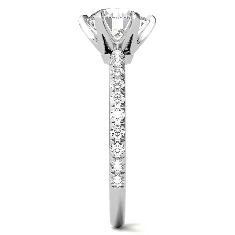 Petite Round Brilliant Moissanite Engagement Ring
