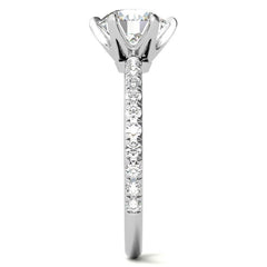 Petite Round Brilliant Moissanite Engagement Ring