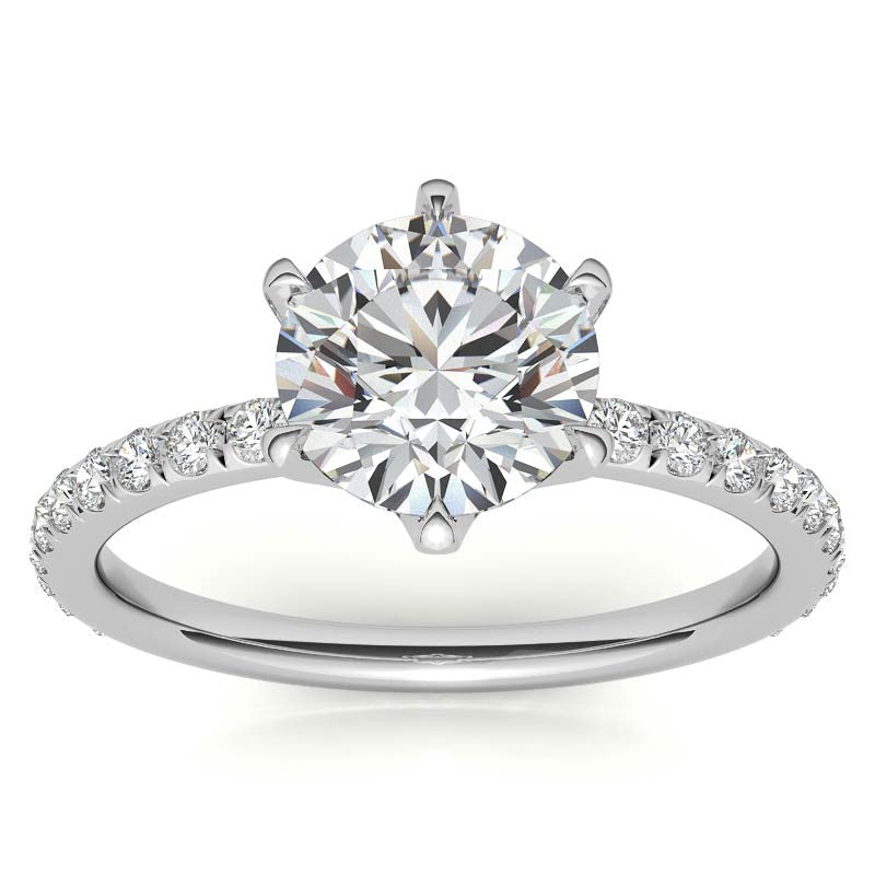 Petite Round Brilliant Moissanite Engagement Ring
