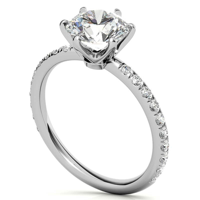 Petite Round Brilliant Moissanite Engagement Ring