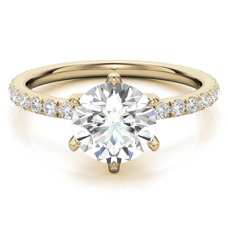 Petite Round Brilliant Moissanite Engagement Ring