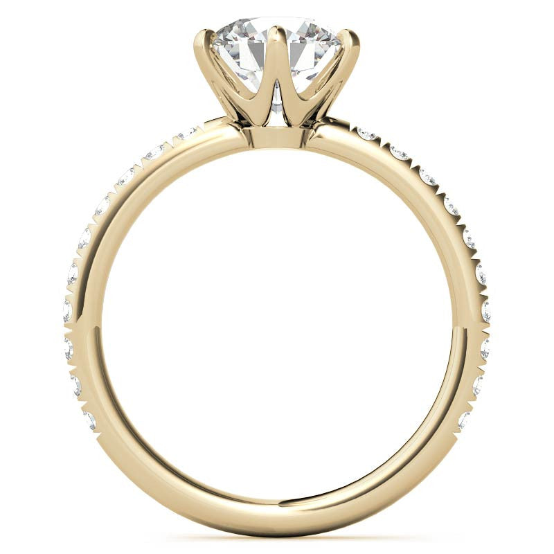 Petite Round Brilliant Moissanite Engagement Ring