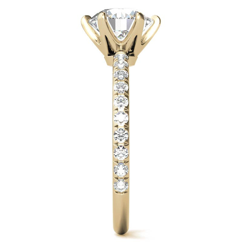 Petite Round Brilliant Moissanite Engagement Ring