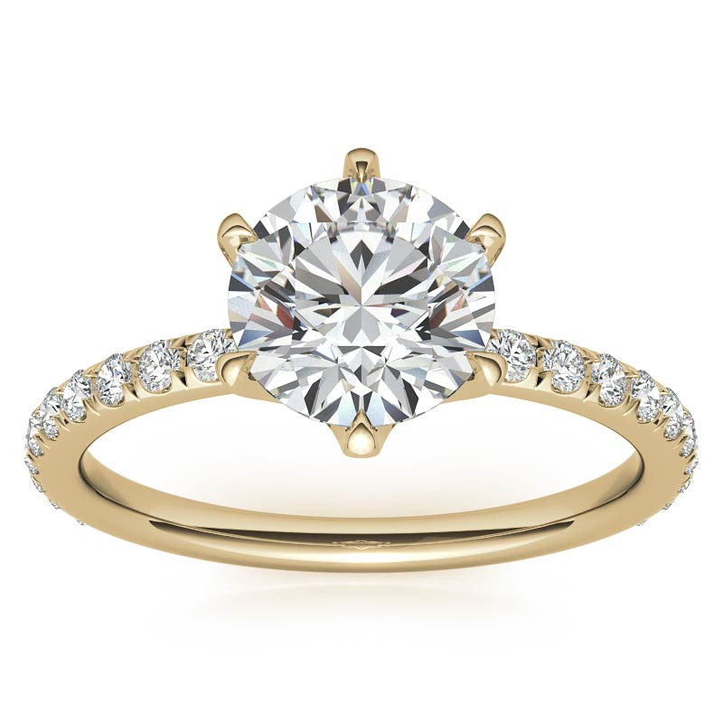 Petite Round Brilliant Moissanite Engagement Ring