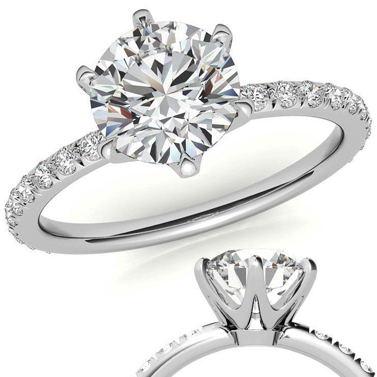 Petite Round Brilliant Moissanite Engagement Ring
